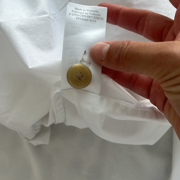 Everlane White Midi A-Line Skirt with Tie Front - Picture 4 of 7